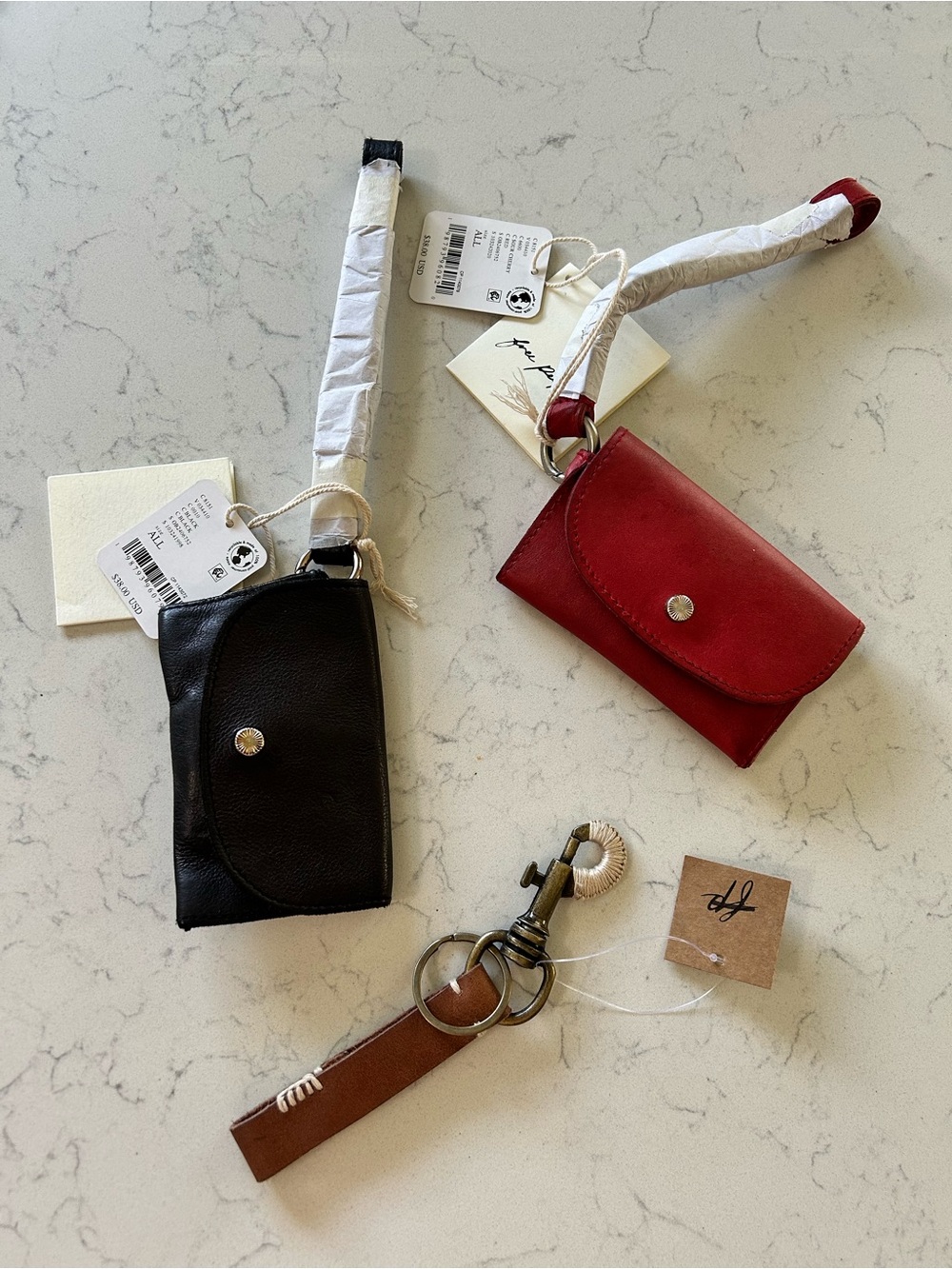 NWT Free People Wallet Lanyard Keychain Bag Charm Bundle